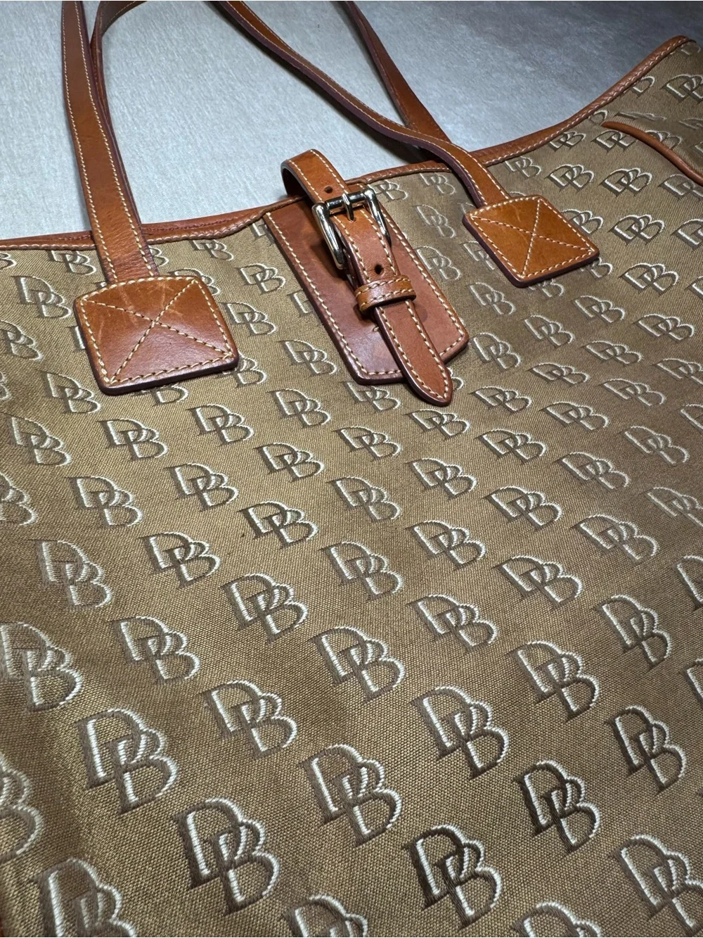 Vintage Dooney & Burke Monogrammed Tote - Picture 3 of 12